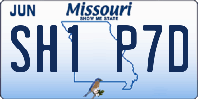 MO license plate SH1P7D