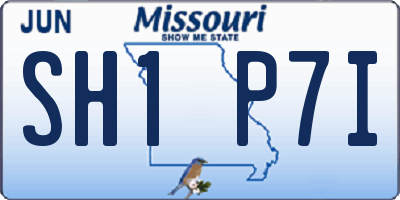 MO license plate SH1P7I