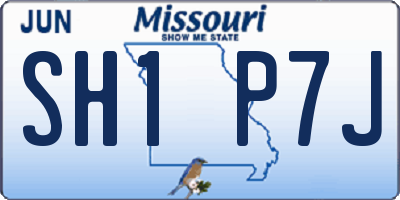 MO license plate SH1P7J