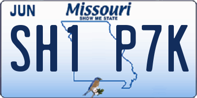 MO license plate SH1P7K