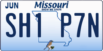 MO license plate SH1P7N