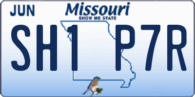 MO license plate SH1P7R