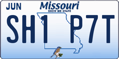 MO license plate SH1P7T