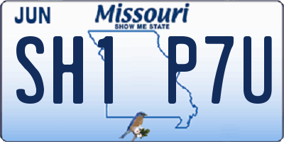 MO license plate SH1P7U
