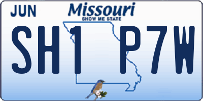 MO license plate SH1P7W