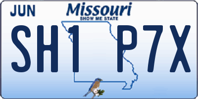 MO license plate SH1P7X