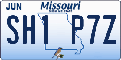 MO license plate SH1P7Z