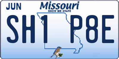 MO license plate SH1P8E