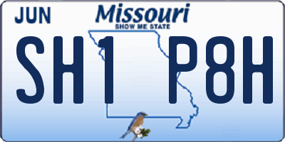 MO license plate SH1P8H