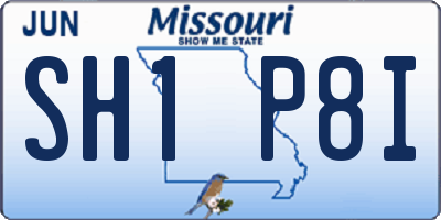 MO license plate SH1P8I