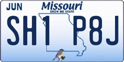 MO license plate SH1P8J