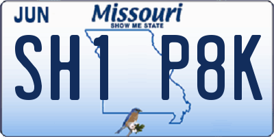 MO license plate SH1P8K