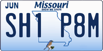 MO license plate SH1P8M