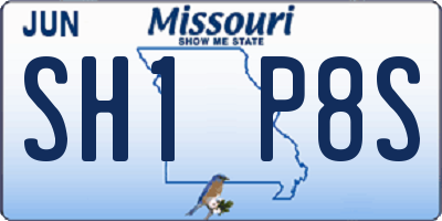 MO license plate SH1P8S