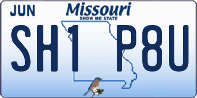 MO license plate SH1P8U