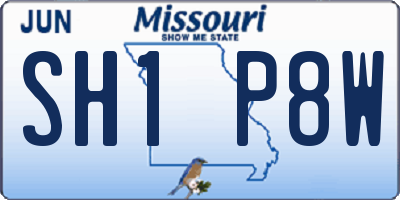 MO license plate SH1P8W