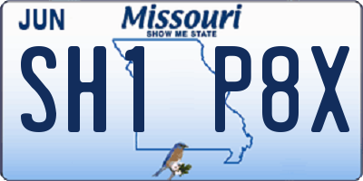 MO license plate SH1P8X