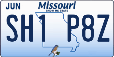MO license plate SH1P8Z