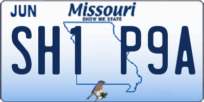 MO license plate SH1P9A