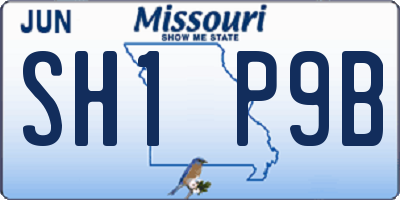 MO license plate SH1P9B