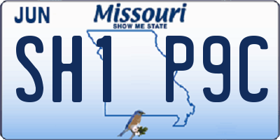 MO license plate SH1P9C