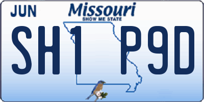 MO license plate SH1P9D
