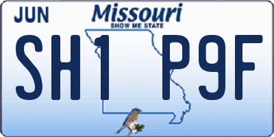 MO license plate SH1P9F