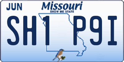 MO license plate SH1P9I