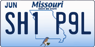 MO license plate SH1P9L