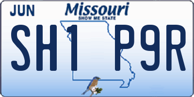MO license plate SH1P9R