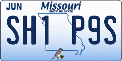 MO license plate SH1P9S