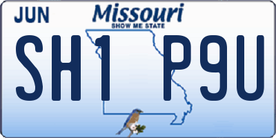 MO license plate SH1P9U