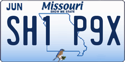 MO license plate SH1P9X