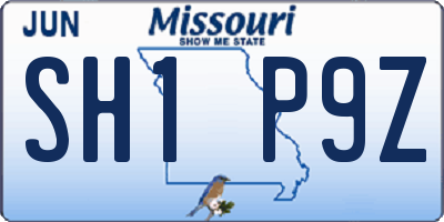 MO license plate SH1P9Z