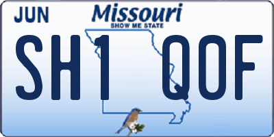 MO license plate SH1Q0F