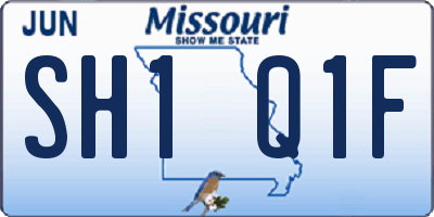 MO license plate SH1Q1F
