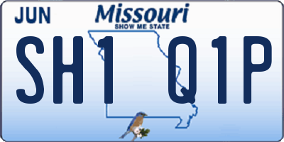 MO license plate SH1Q1P