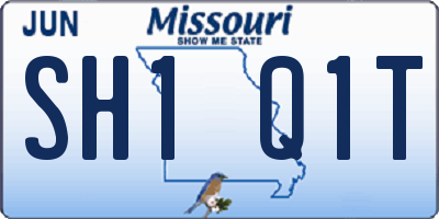 MO license plate SH1Q1T