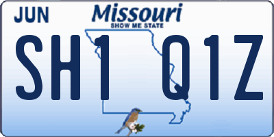 MO license plate SH1Q1Z