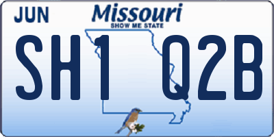 MO license plate SH1Q2B