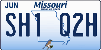 MO license plate SH1Q2H