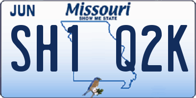 MO license plate SH1Q2K