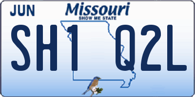 MO license plate SH1Q2L