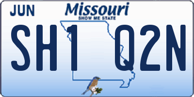 MO license plate SH1Q2N