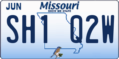 MO license plate SH1Q2W