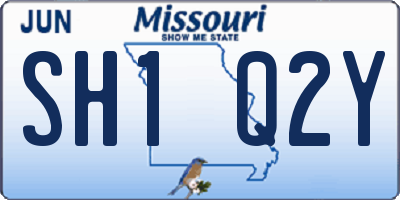 MO license plate SH1Q2Y