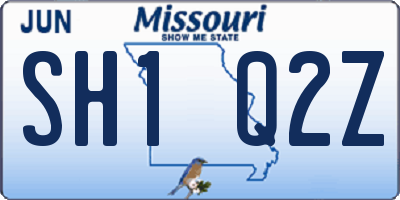 MO license plate SH1Q2Z