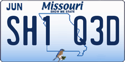 MO license plate SH1Q3D