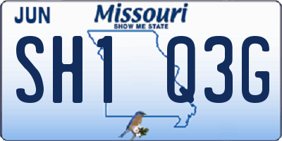 MO license plate SH1Q3G