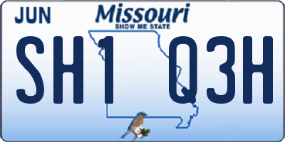 MO license plate SH1Q3H